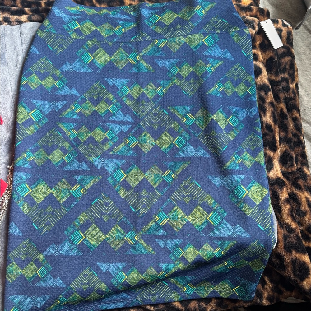 LuLaRoe Blue Midi Pencil Skirt for Casual Wear